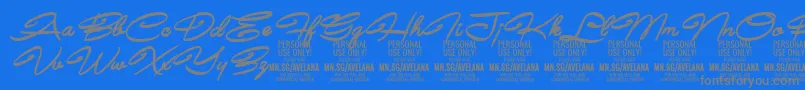 Шрифт AvelanaBoldItalic PERSONAL – серые шрифты на синем фоне