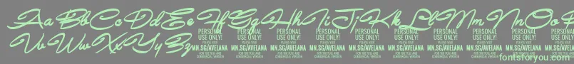 AvelanaBoldItalic PERSONAL Font – Green Fonts on Gray Background