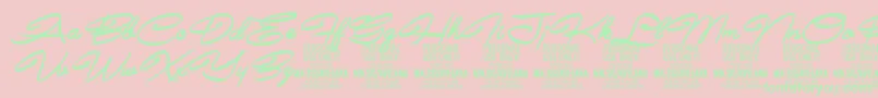 AvelanaBoldItalic PERSONAL-Schriftart – Grüne Schriften auf rosa Hintergrund