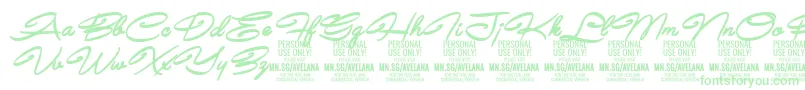 AvelanaBoldItalic PERSONAL-Schriftart – Grüne Schriften