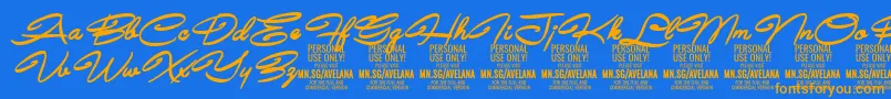 Шрифт AvelanaBoldItalic PERSONAL – оранжевые шрифты на синем фоне