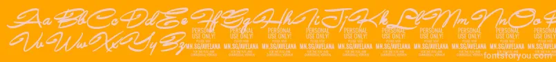 Czcionka AvelanaBoldItalic PERSONAL – różowe czcionki na pomarańczowym tle