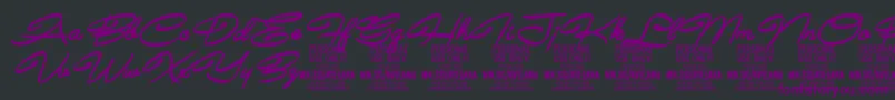 AvelanaBoldItalic PERSONAL-fontti – violetit fontit mustalla taustalla