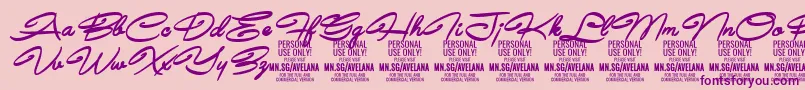 AvelanaBoldItalic PERSONAL Font – Purple Fonts on Pink Background