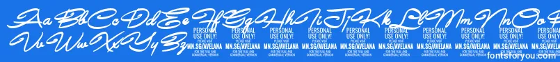 AvelanaBoldItalic PERSONAL-Schriftart – Weiße Schriften auf blauem Hintergrund