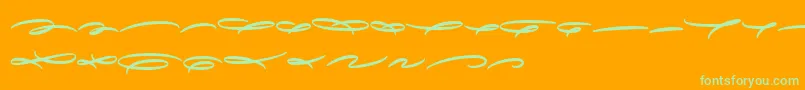 AvelanaDecoB PERSONAL-Schriftart – Grüne Schriften auf orangefarbenem Hintergrund