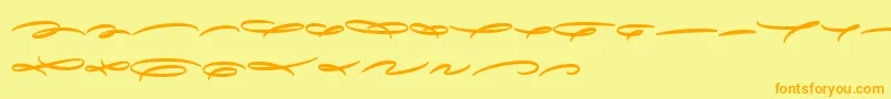 AvelanaDecoB PERSONAL-Schriftart – Orangefarbene Schriften auf gelbem Hintergrund