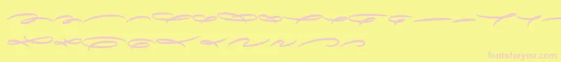 AvelanaDecoB PERSONAL-Schriftart – Rosa Schriften auf gelbem Hintergrund