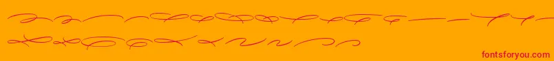 AvelanaDecoM PERSONAL-Schriftart – Rote Schriften auf orangefarbenem Hintergrund