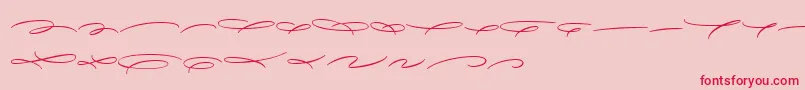 AvelanaDecoM PERSONAL-Schriftart – Rote Schriften auf rosa Hintergrund