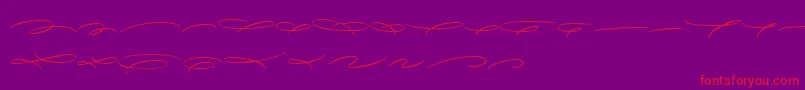 AvelanaDecoM PERSONAL-Schriftart – Rote Schriften auf violettem Hintergrund