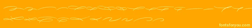 AvelanaDecoM PERSONAL Font – Yellow Fonts on Orange Background