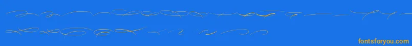 AvelanaDecoT PERSONAL Font – Orange Fonts on Blue Background