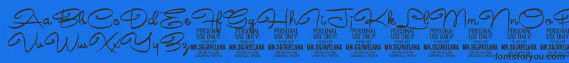 Шрифт AvelanaMedium PERSONAL – чёрные шрифты на синем фоне
