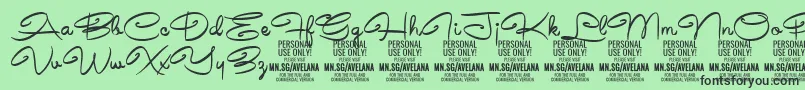 AvelanaMedium PERSONAL Font – Black Fonts on Green Background