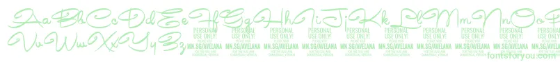 AvelanaMedium PERSONAL-fontti – vihreät fontit valkoisella taustalla