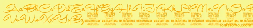 Police AvelanaMedium PERSONAL – polices orange sur fond jaune