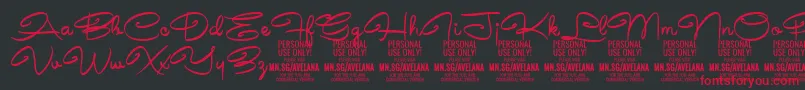 AvelanaMedium PERSONAL Font – Red Fonts on Black Background