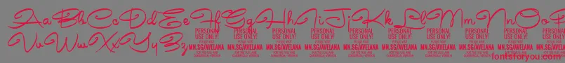 AvelanaMedium PERSONAL-fontti – punaiset fontit harmaalla taustalla