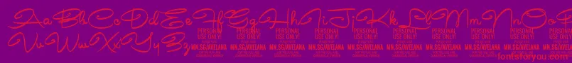 Police AvelanaMedium PERSONAL – polices rouges sur fond violet