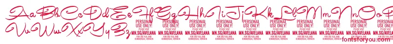 AvelanaMedium PERSONAL Font – Red Fonts on White Background