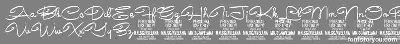 AvelanaMedium PERSONAL-Schriftart – Weiße Schriften auf grauem Hintergrund