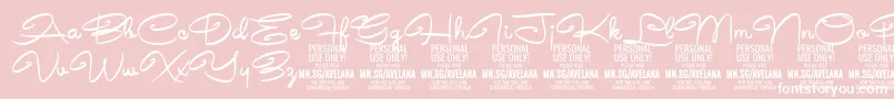 AvelanaMedium PERSONAL-Schriftart – Weiße Schriften auf rosa Hintergrund