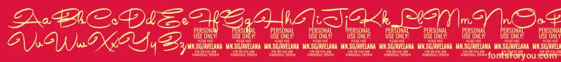 AvelanaMedium PERSONAL Font – Yellow Fonts on Red Background