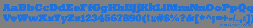 フォントBigslabhammer – 灰色の背景に青い文字