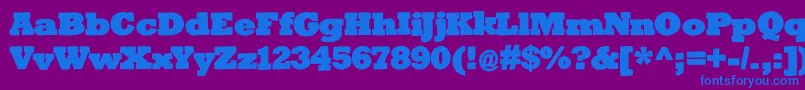 フォントBigslabhammer – 紫色の背景に青い文字
