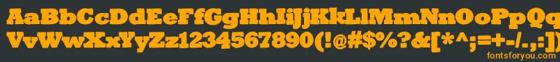 Bigslabhammer-Schriftart – Orangefarbene Schriften auf schwarzem Hintergrund
