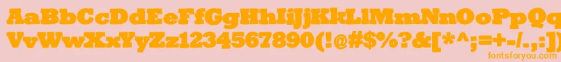 Bigslabhammer-Schriftart – Orangefarbene Schriften auf rosa Hintergrund