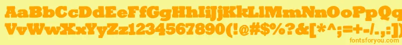 Шрифт Bigslabhammer – оранжевые шрифты на жёлтом фоне