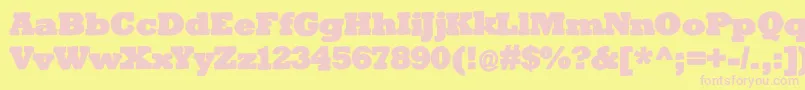 Bigslabhammer Font – Pink Fonts on Yellow Background