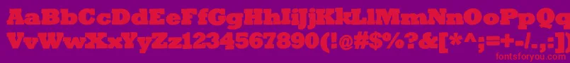 Bigslabhammer-Schriftart – Rote Schriften auf violettem Hintergrund