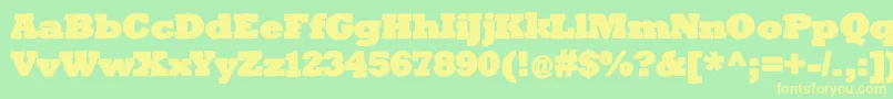 Bigslabhammer-fontti – keltaiset fontit vihreällä taustalla