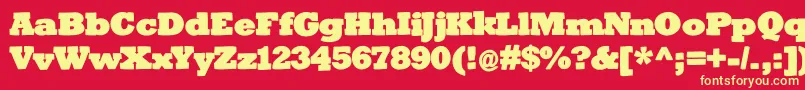 Bigslabhammer Font – Yellow Fonts on Red Background