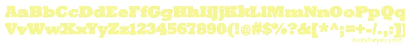 Bigslabhammer-Schriftart – Gelbe Schriften auf weißem Hintergrund