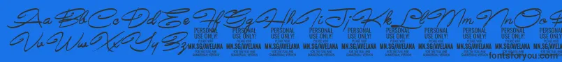 AvelanaMediumItalic PERSONAL Font – Black Fonts on Blue Background