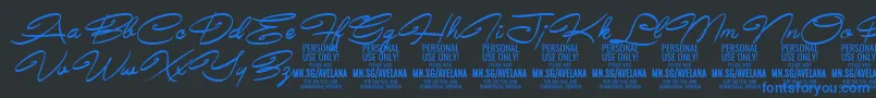 Czcionka AvelanaMediumItalic PERSONAL – niebieskie czcionki na czarnym tle