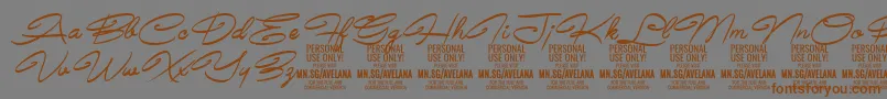 AvelanaMediumItalic PERSONAL Font – Brown Fonts on Gray Background