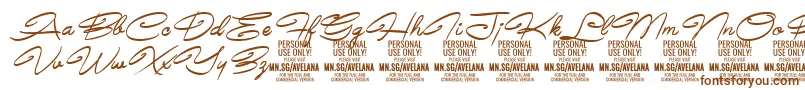 AvelanaMediumItalic PERSONALフォントについての詳細 フォントAvelanaMediumItalic PERSONAL – 茶色のフォント