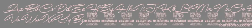 AvelanaMediumItalic PERSONAL Font – Pink Fonts on Gray Background