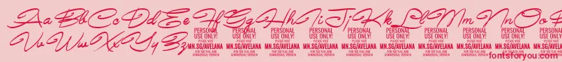 AvelanaMediumItalic PERSONAL Font – Red Fonts on Pink Background