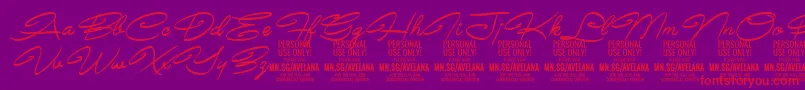 AvelanaMediumItalic PERSONAL Font – Red Fonts on Purple Background