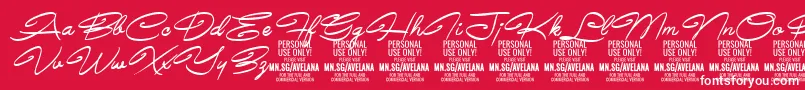 AvelanaMediumItalic PERSONAL Font – White Fonts on Red Background