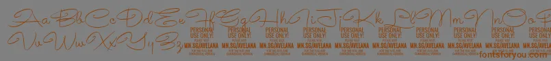 AvelanaThin PERSONAL-fontti – ruskeat fontit harmaalla taustalla