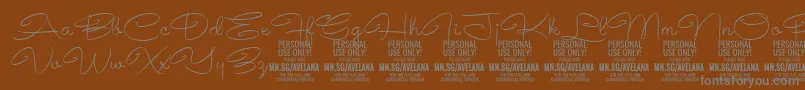 Weitere Informationen zur AvelanaThin PERSONAL-Schriftart AvelanaThin PERSONAL-Schriftart – Graue Schriften auf braunem Hintergrund