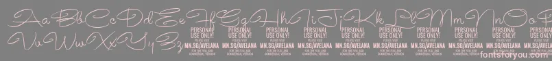 AvelanaThin PERSONAL-Schriftart – Rosa Schriften auf grauem Hintergrund