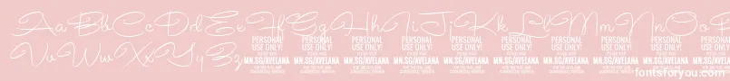 AvelanaThin PERSONAL-Schriftart – Weiße Schriften auf rosa Hintergrund